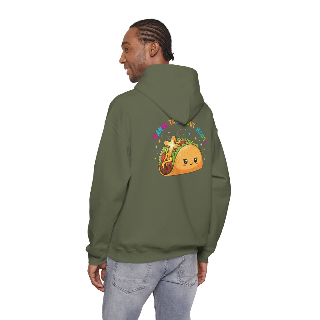 Wanna Taco 'Bout Hoodie – Cozy Christian Pun Hoodie for Faith & Fun Printify