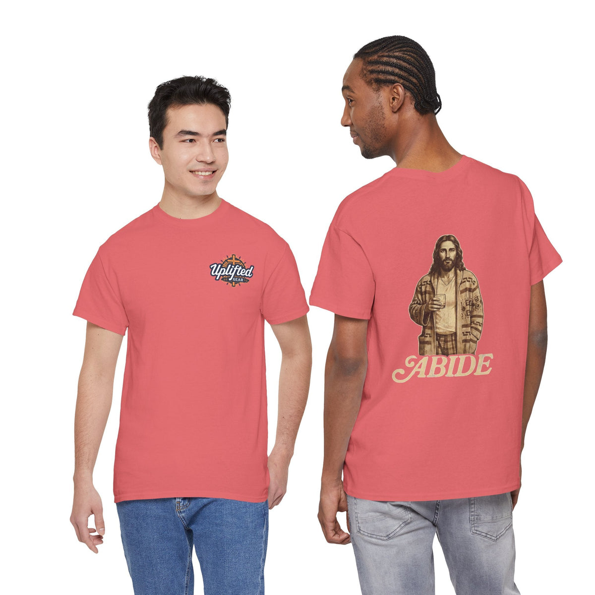Abide Vintage Jesus Tee — "The Dude" Graphic Christian T-Shirt Printify