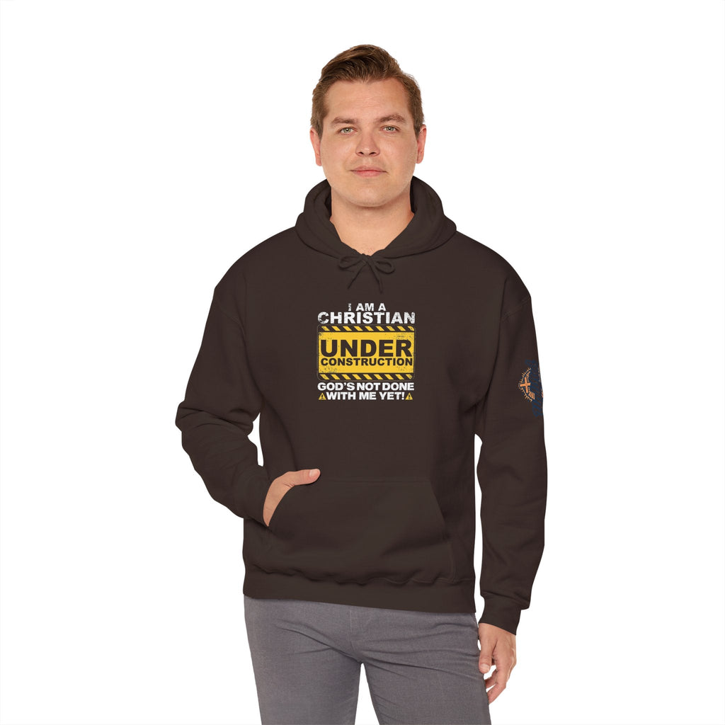 Christian Under Construction Hoodie | God Is Not Done With Me Yet Hoodie Printify