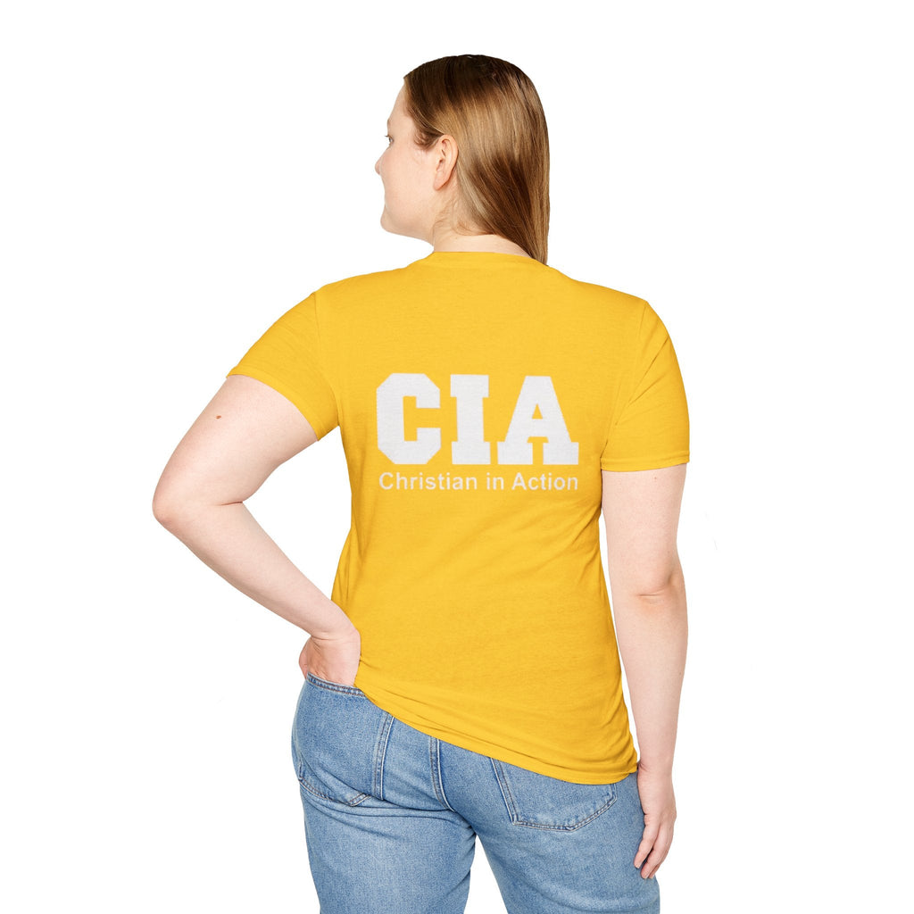 CIA Christian in Action T-shirt - Funny Faith Parody T-shirt - Mission Ready Apparel Printify