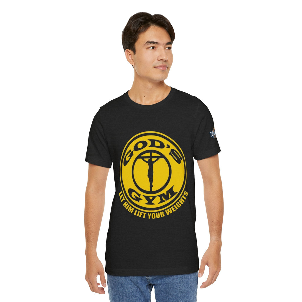 God's Gym T-Shirt — "Let Him Lift Your Weights" Christian Fitness Tee Printify