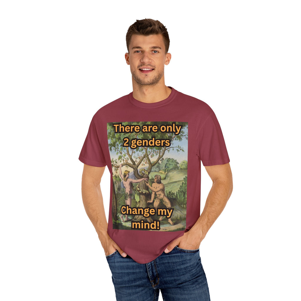 There Are Only 2 Genders T-Shirt – Adam & Eve Cross Christian Tee for Bold Faith Printify