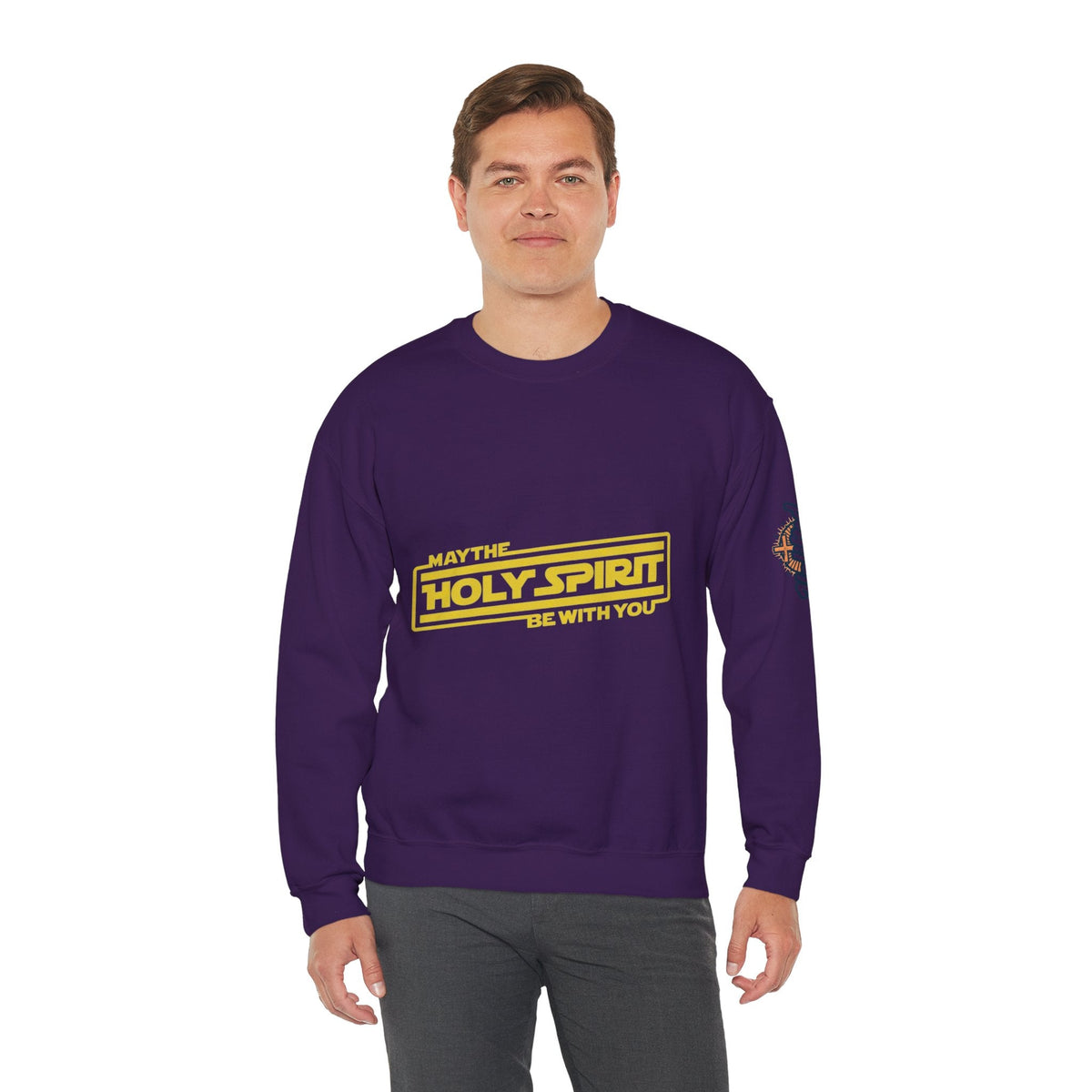 May the Holy Spirit Be With You Sweatshirt - Christian Star Wars Parody Sweatshirt Printify