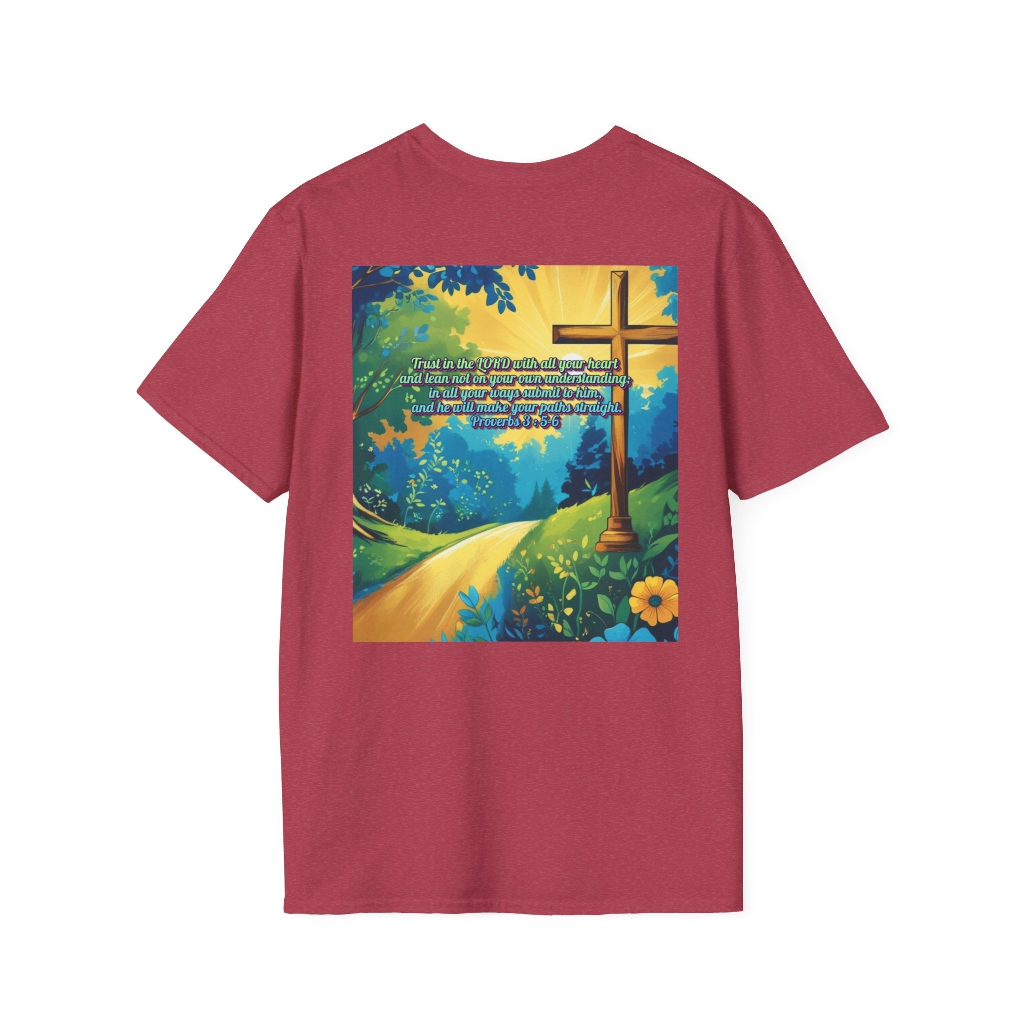 Trust in The Lord Proverbs 3:5-6 Biblical Design Unisex Softstyle T-Shirt Printify