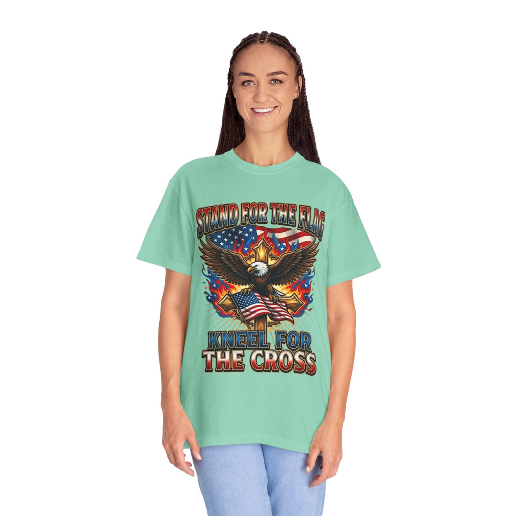 Stand for the Flag Kneel for the Cross T-shirt | Patriotic Eagle T-shirt Printify