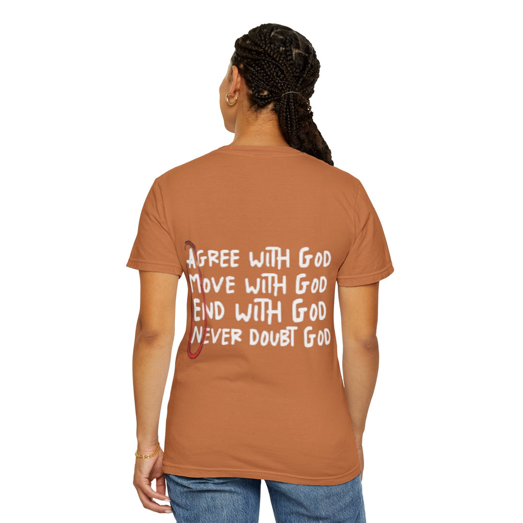 AMEN Acronym T-Shirt – Always Agree with God Move with God End with God Never Doubt God Christian Tee for Unwavering Faith Printify