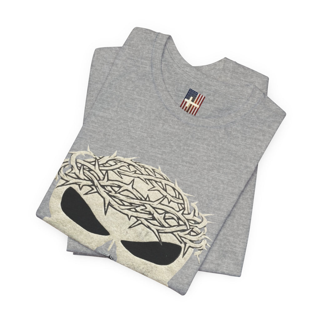 Christian Skull T-shirt - Crown of Thorns & Nails - Warrior Faith T-shirt Printify