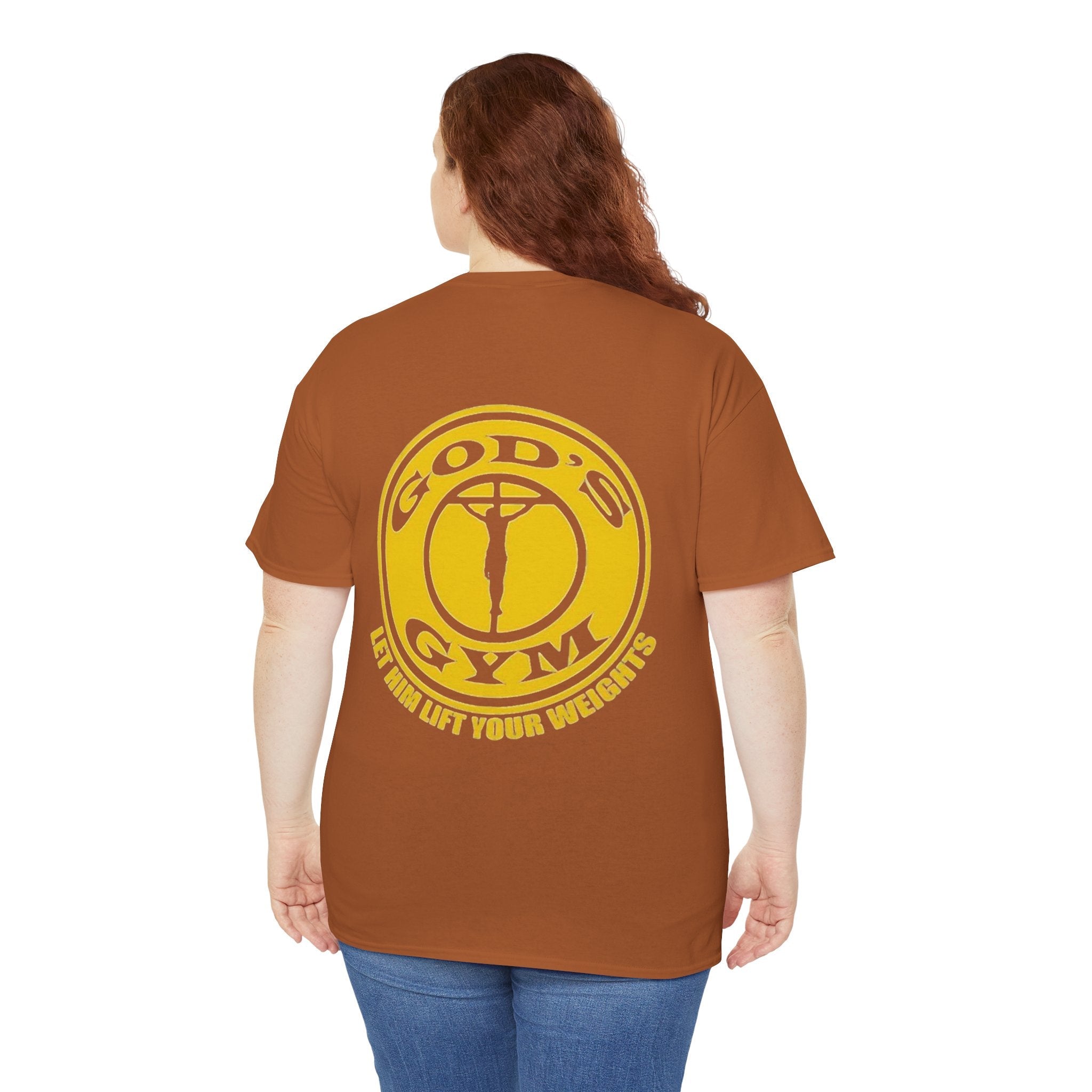 God's Gym T-Shirt — "Let Him Lift Your Weights" Christian Fitness Tee Printify