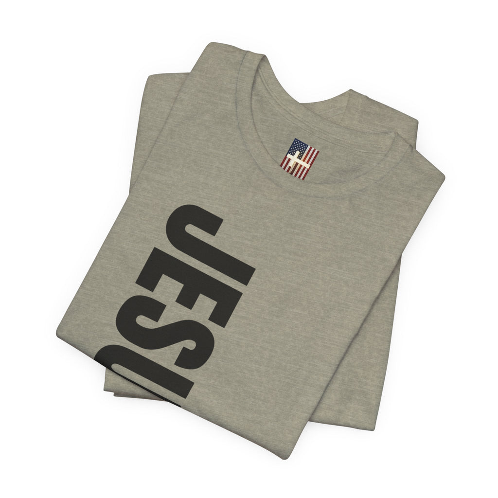 Jesus Is King T-shirt | Modern Typographic Cross Christian T-shirt Printify