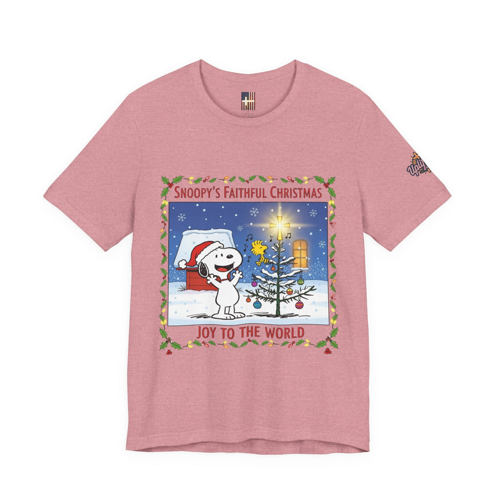 🎄 Faithful Christmas Friends – Christian Holiday T-Shirt | Festive Tree & Cartoon Duo | Heartwarming Christmas Tee by Uplifted Gear Printify