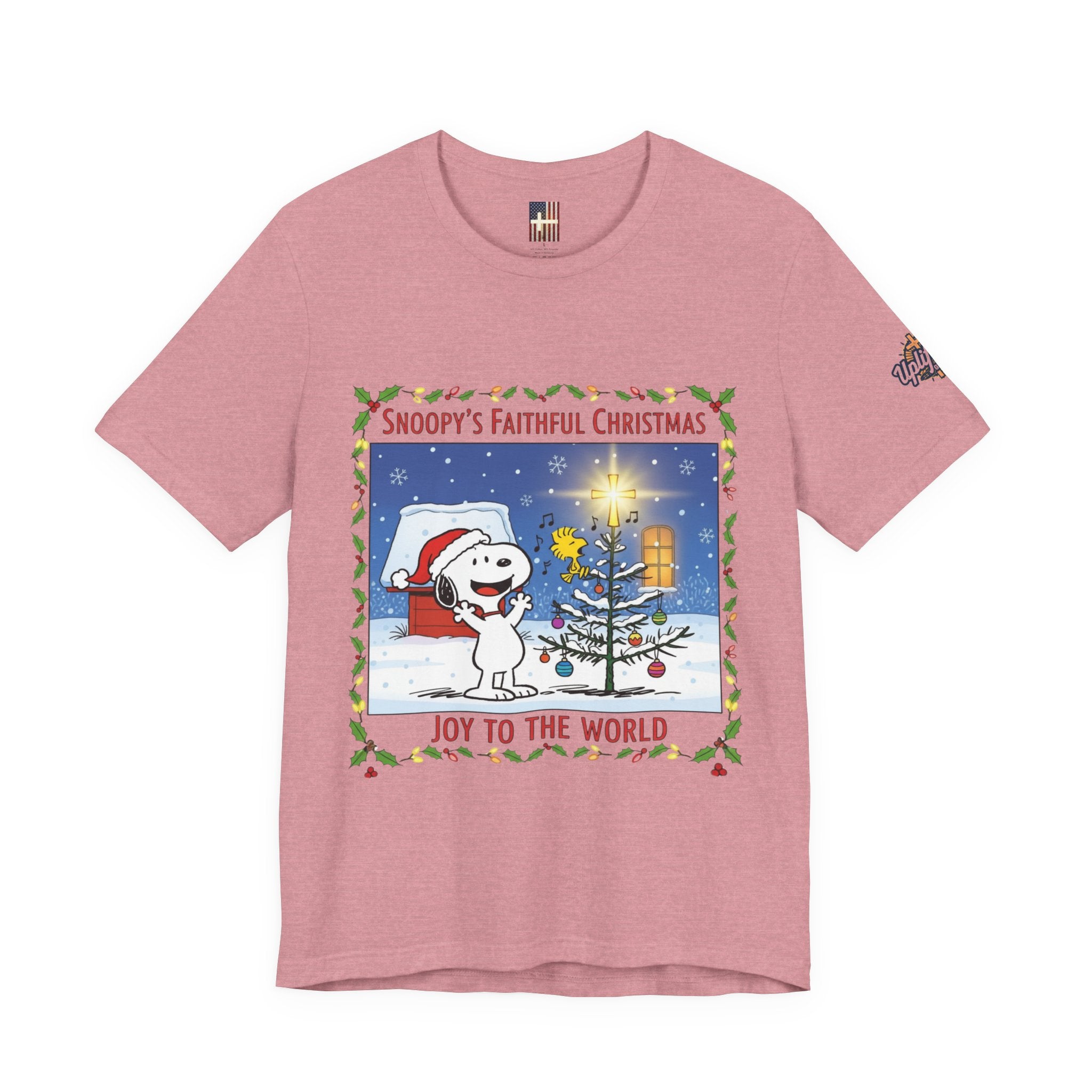 🎄 Faithful Christmas Friends – Christian Holiday T-Shirt | Festive Tree & Cartoon Duo | Heartwarming Christmas Tee by Uplifted Gear Printify