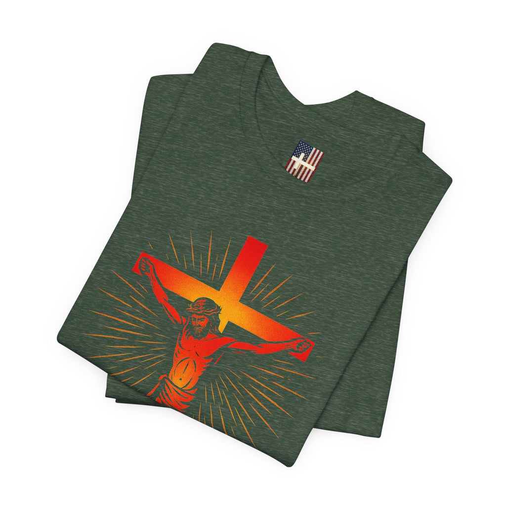 Unashamed T-shirt – Romans 1:16 Crucifixion Christian t-shirt for Bold Unwavering Faith Printify