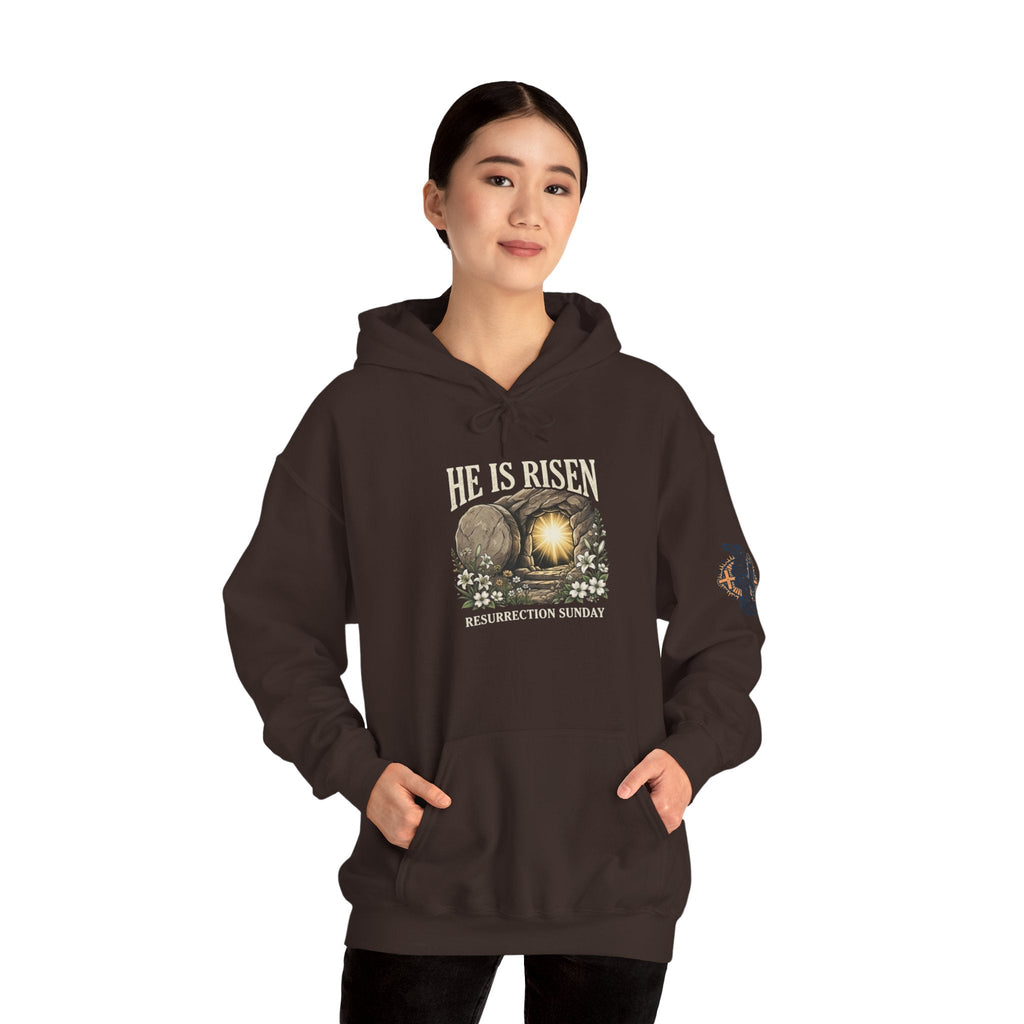 He Is Risen Hoodie — Jesus Christ Resurrection Easter Hoodie Printify