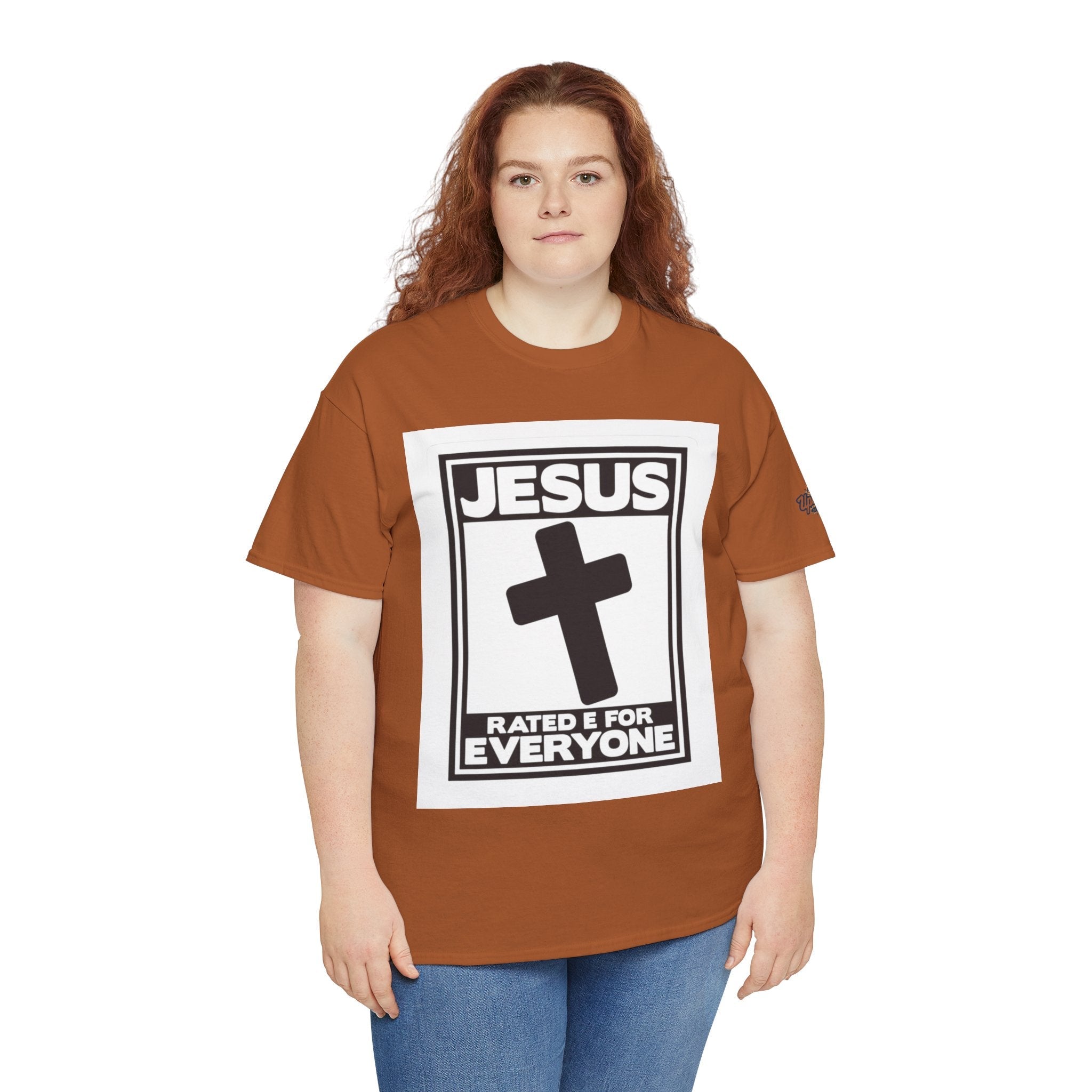 Jesus, Rated E for Everyone T-shirt - Gamer Faith T-shirt - Christian Video Game Parody Printify