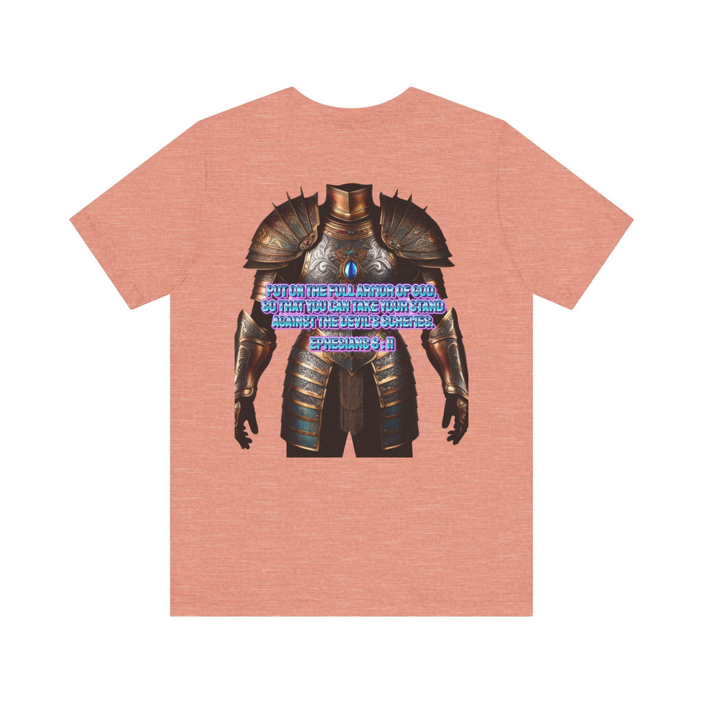 Religious Graphic Tee with Armor Of God Design Unisex Jersey Short Sleeve Tee Printify