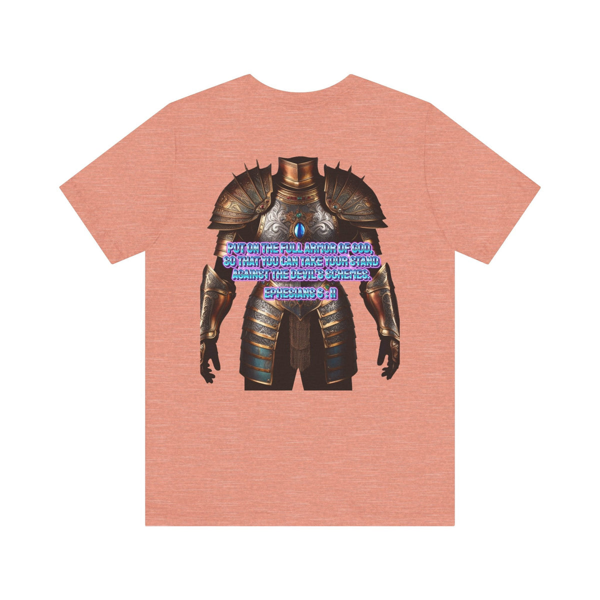 Religious Graphic Tee with Armor Of God Design Unisex Jersey Short Sleeve Tee Printify