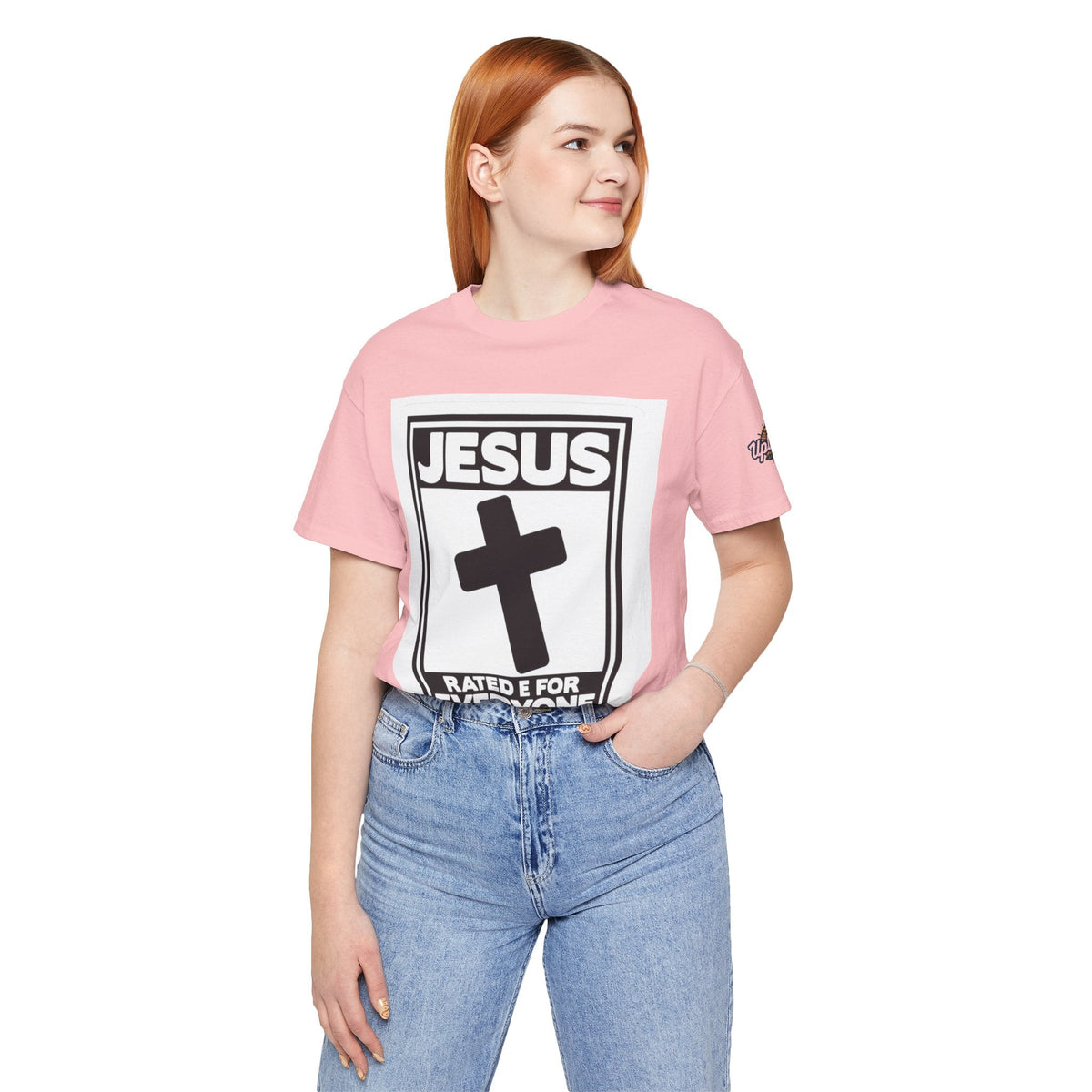 Jesus, Rated E for Everyone T-shirt - Gamer Faith T-shirt - Christian Video Game Parody Printify