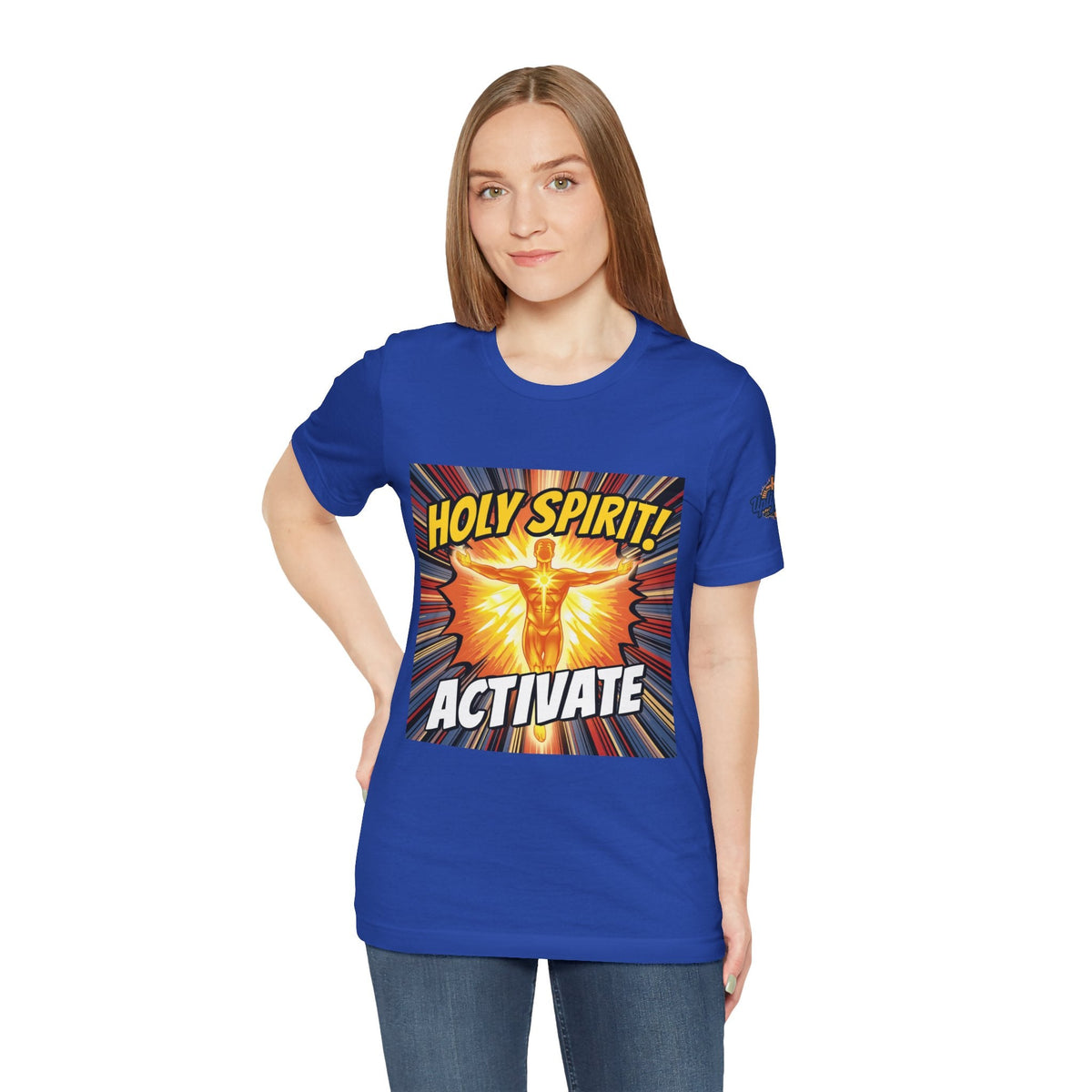 Holy Spirit Activate T-shirt – Superhero Christian T-shirt with Vibrant Power-Up Design for Faith-Fueled Boldness Printify
