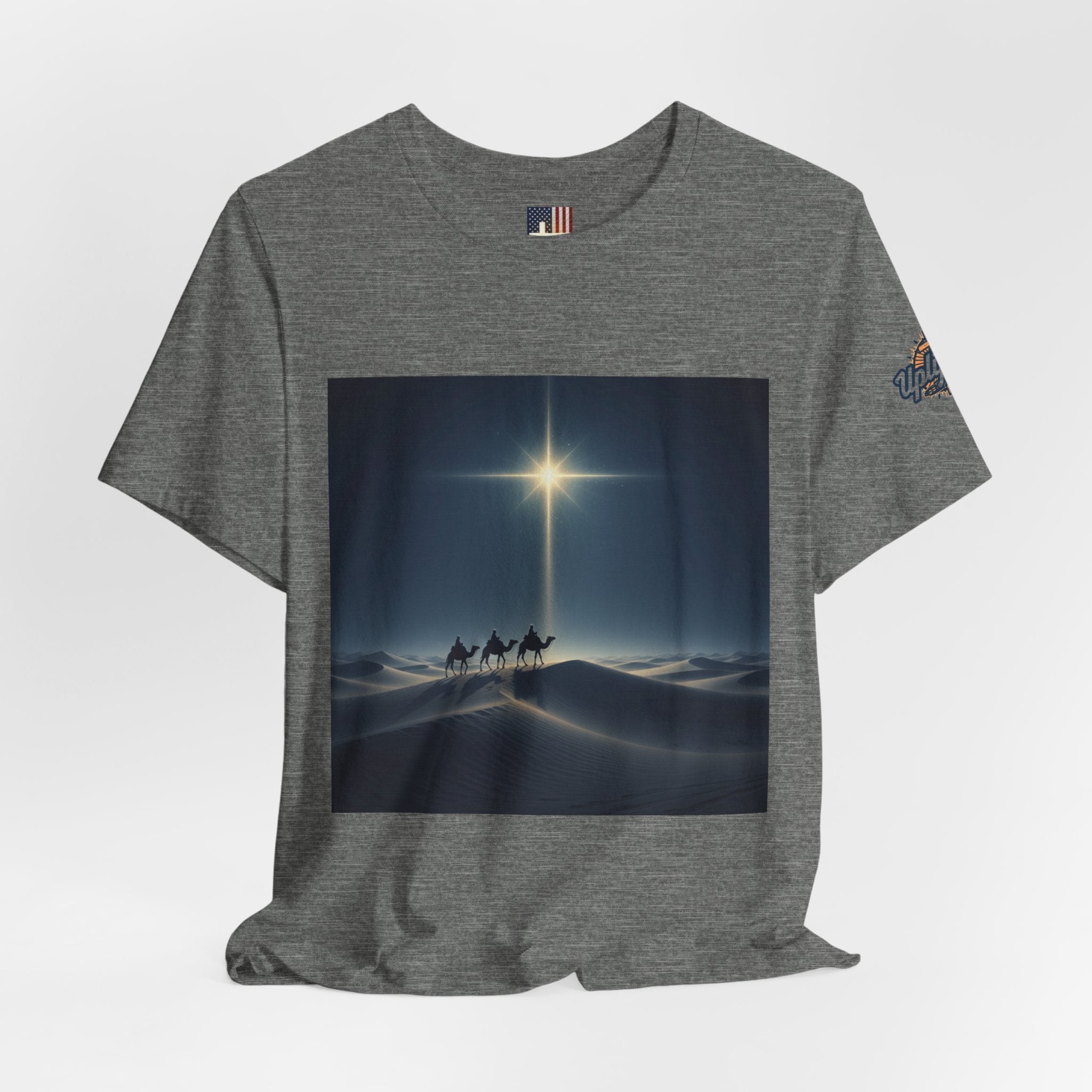 3 Wise Men T-shirt – Magi Camels Nativity Journey Christian Christmas T-shirt for Epiphany Faith & Holy Night Printify