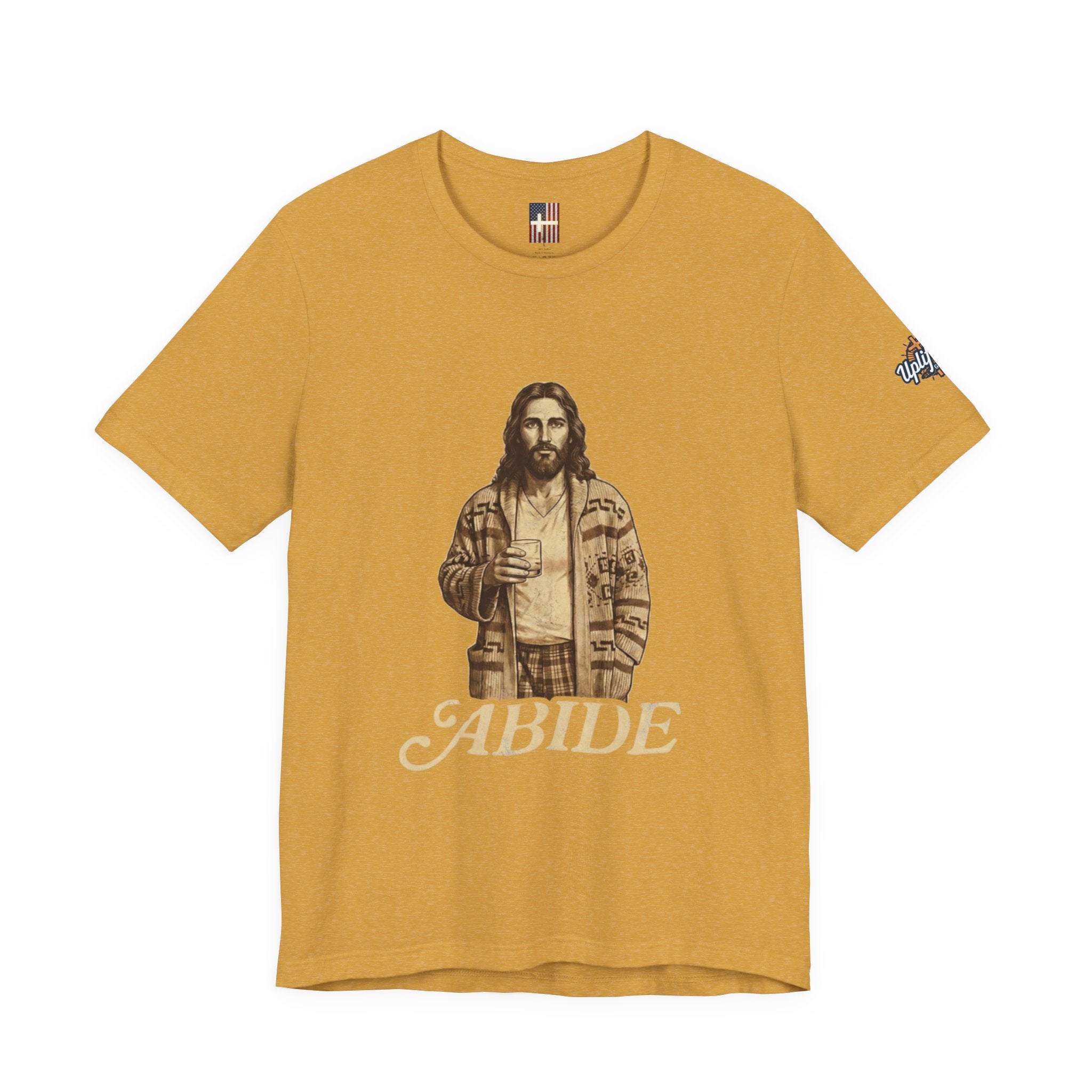 Abide Vintage Jesus Tee — "The Dude" Graphic Christian T-Shirt Printify