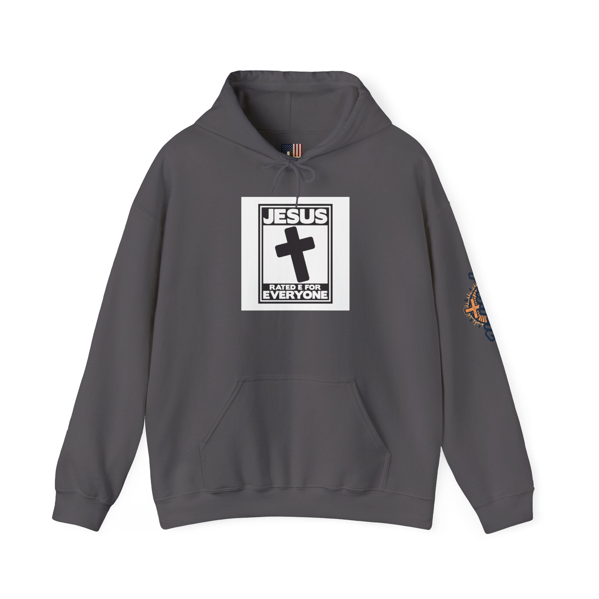 Jesus, Rated E for Everyone Hoodie - Gamer Faith Hoodie - Christian Video Game Parody Printify