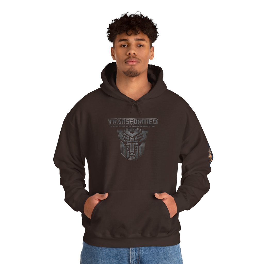 Transformer Logo Christian Hoodie | 2 Corinthians 3:18 Bible Verse Hoodie Printify