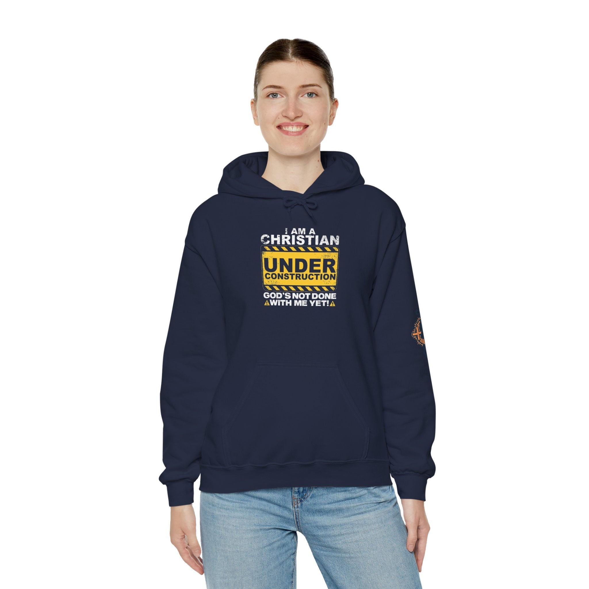 Christian Under Construction Hoodie | God Is Not Done With Me Yet Hoodie Printify