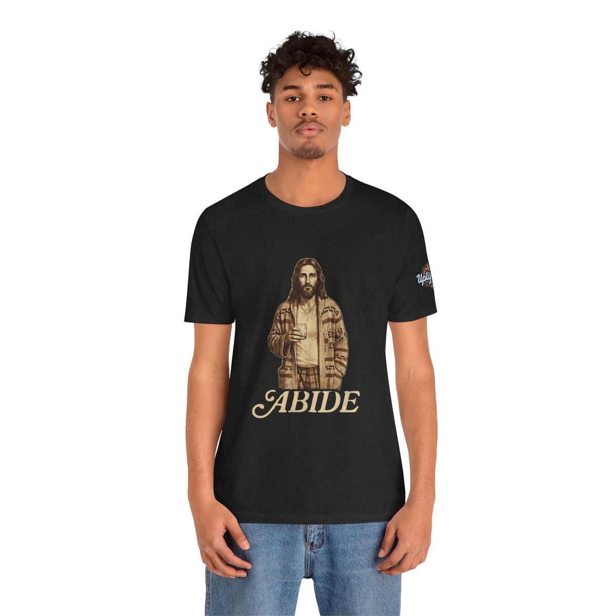 Abide Vintage Jesus Tee — "The Dude" Graphic Christian T-Shirt Printify