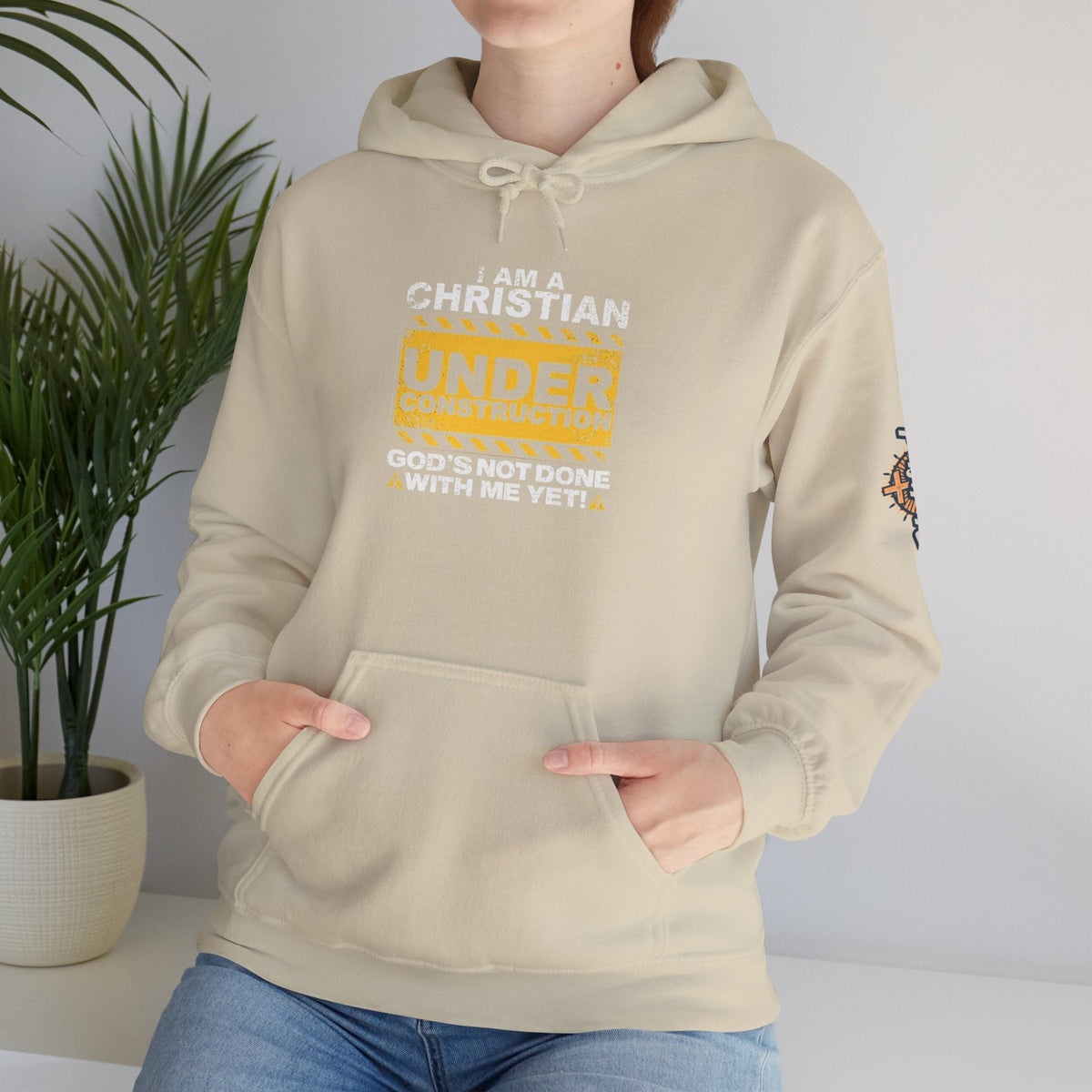 Christian Under Construction Hoodie | God Is Not Done With Me Yet Hoodie Printify
