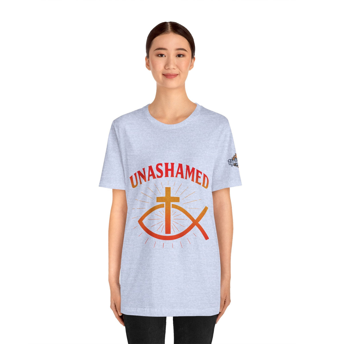 Unashamed T-shirt – Ichthys Jesus Fish & Cross Christian T-shirt for Romans 1:16 Bold Faith Printify
