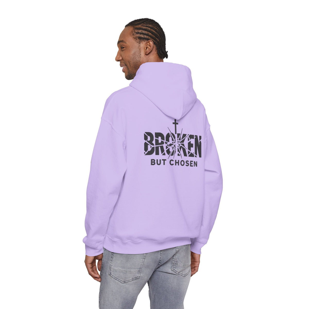 Broken But Chosen Hoodie — Christian Faith Graphic Sweatshirt Printify