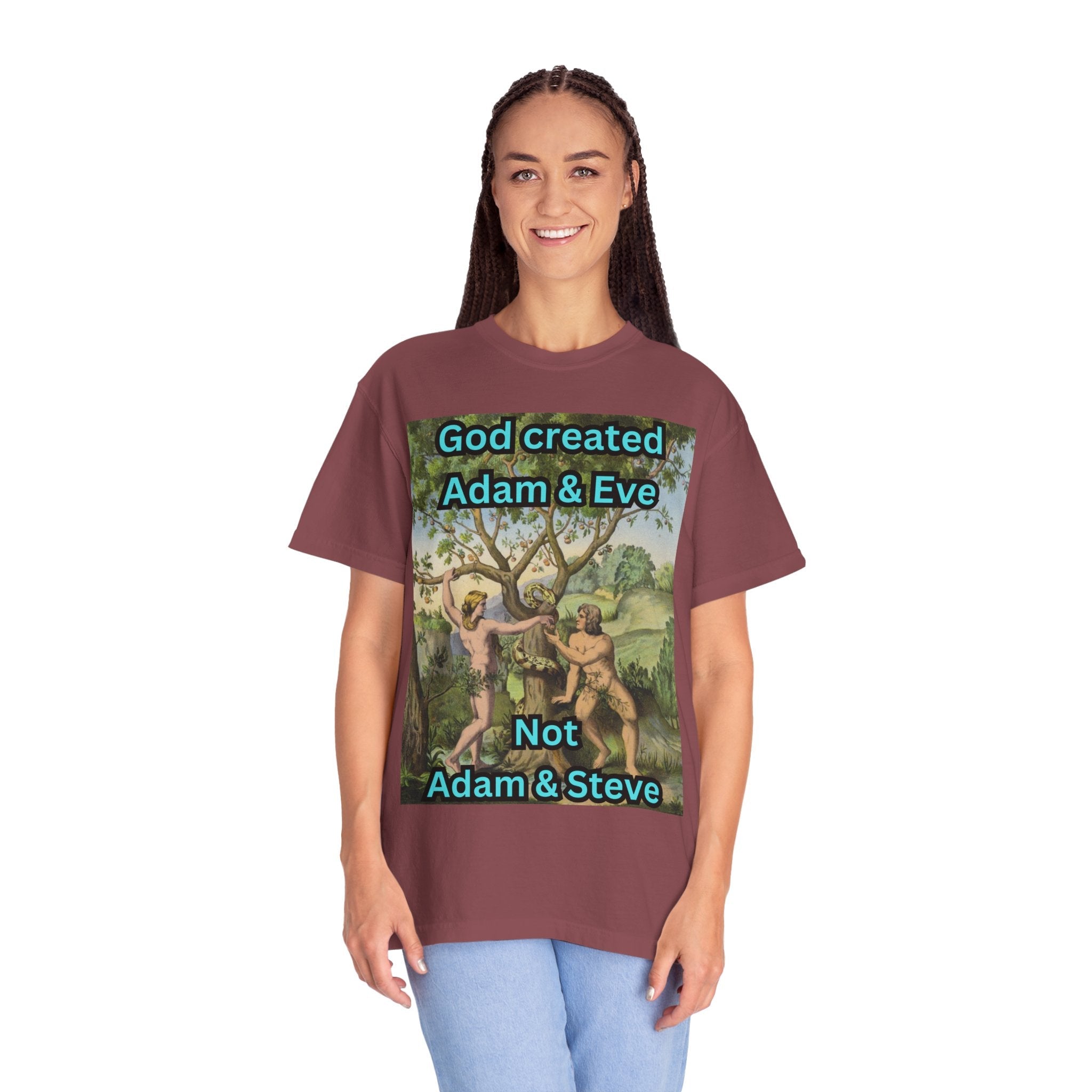 God Created Adam and Eve T-Shirt – Biblical Truth Christian Tee for Bold Faith Printify