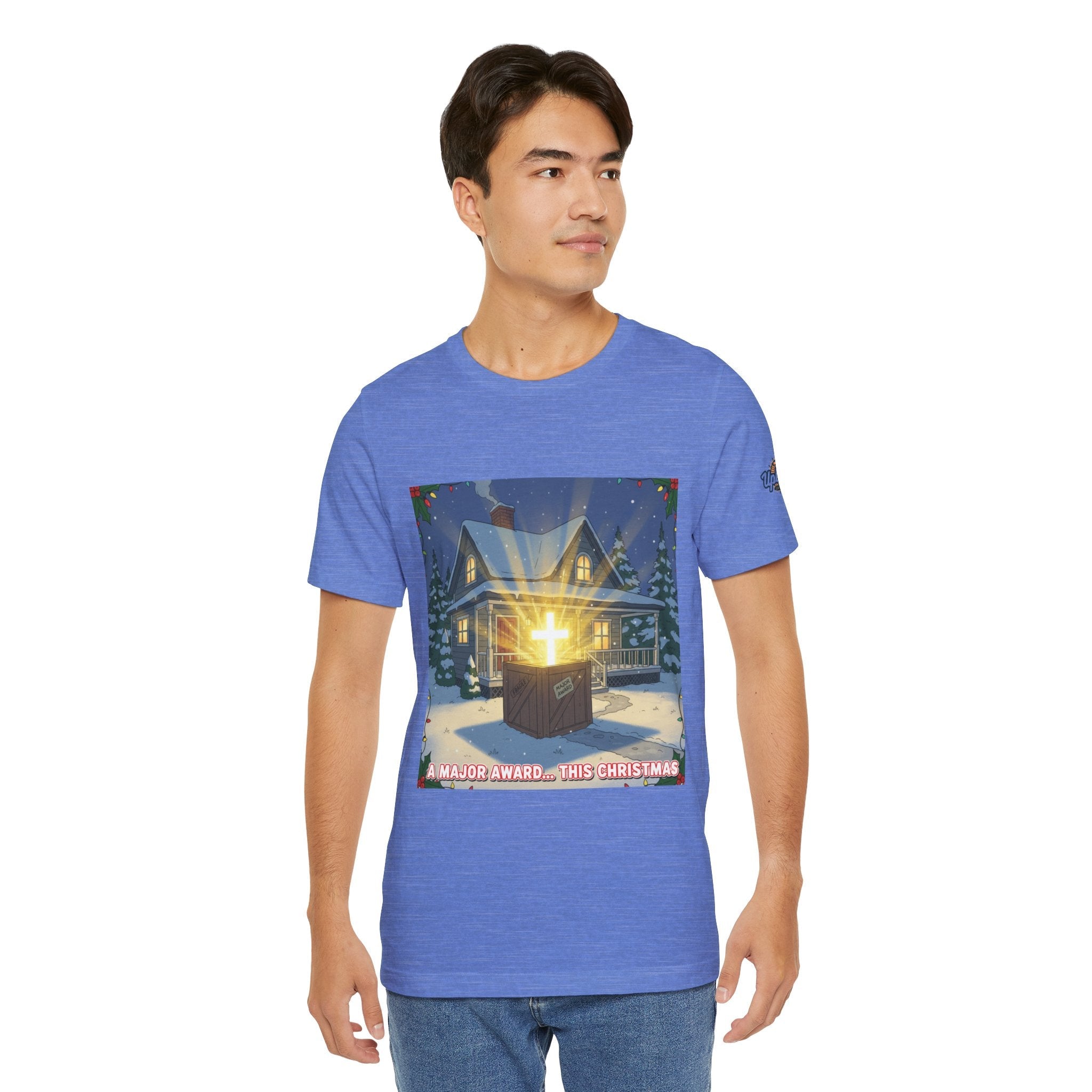 A Major Award This Christmas T-shirt – Fragile Leg Lamp Parody Cross Unboxing Christian T-shirt for Hilarious Faith & Holiday Glow Printify