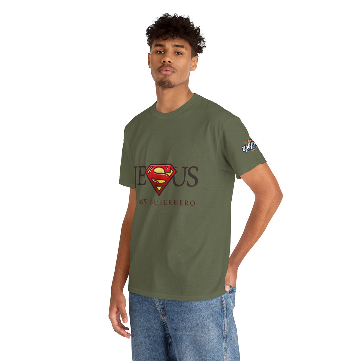 Jesus Is My Superhero T-Shirt — Faith-Based Superman-Inspired Tee Printify