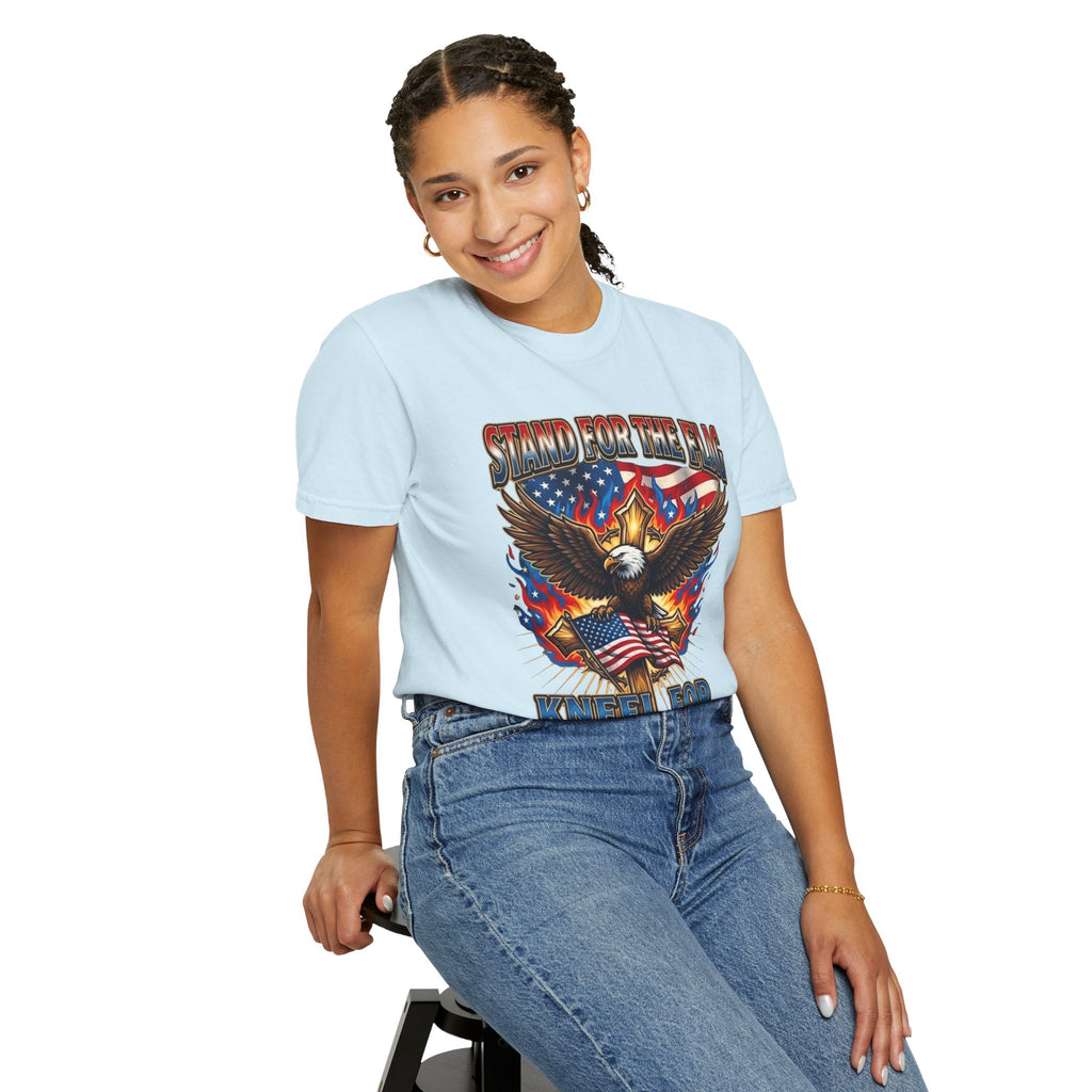 Stand for the Flag Kneel for the Cross T-shirt | Patriotic Eagle T-shirt Printify