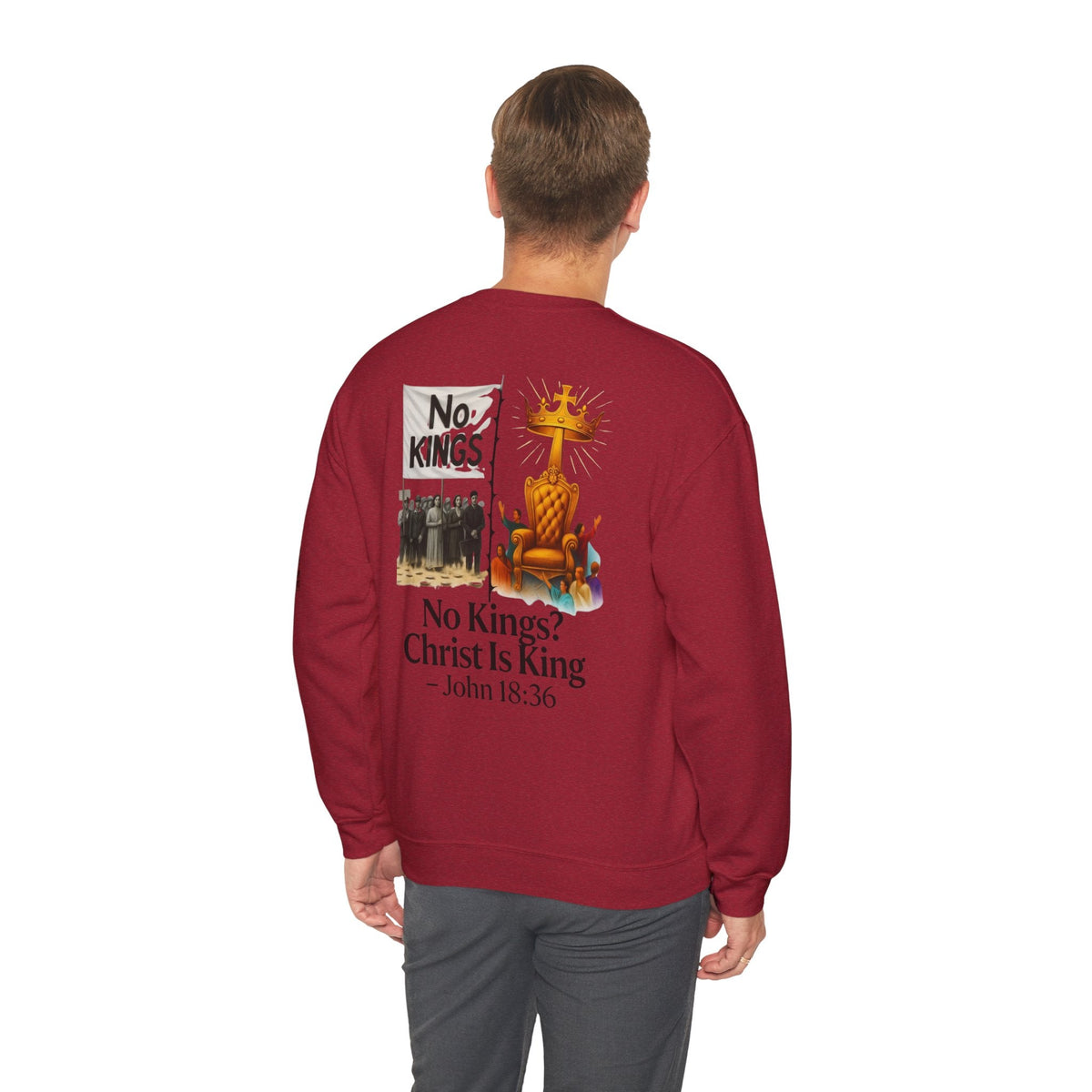 No Kings? Christ is King Sweatshirt – Bold Christian Hoodie for Sovereign Faith Printify