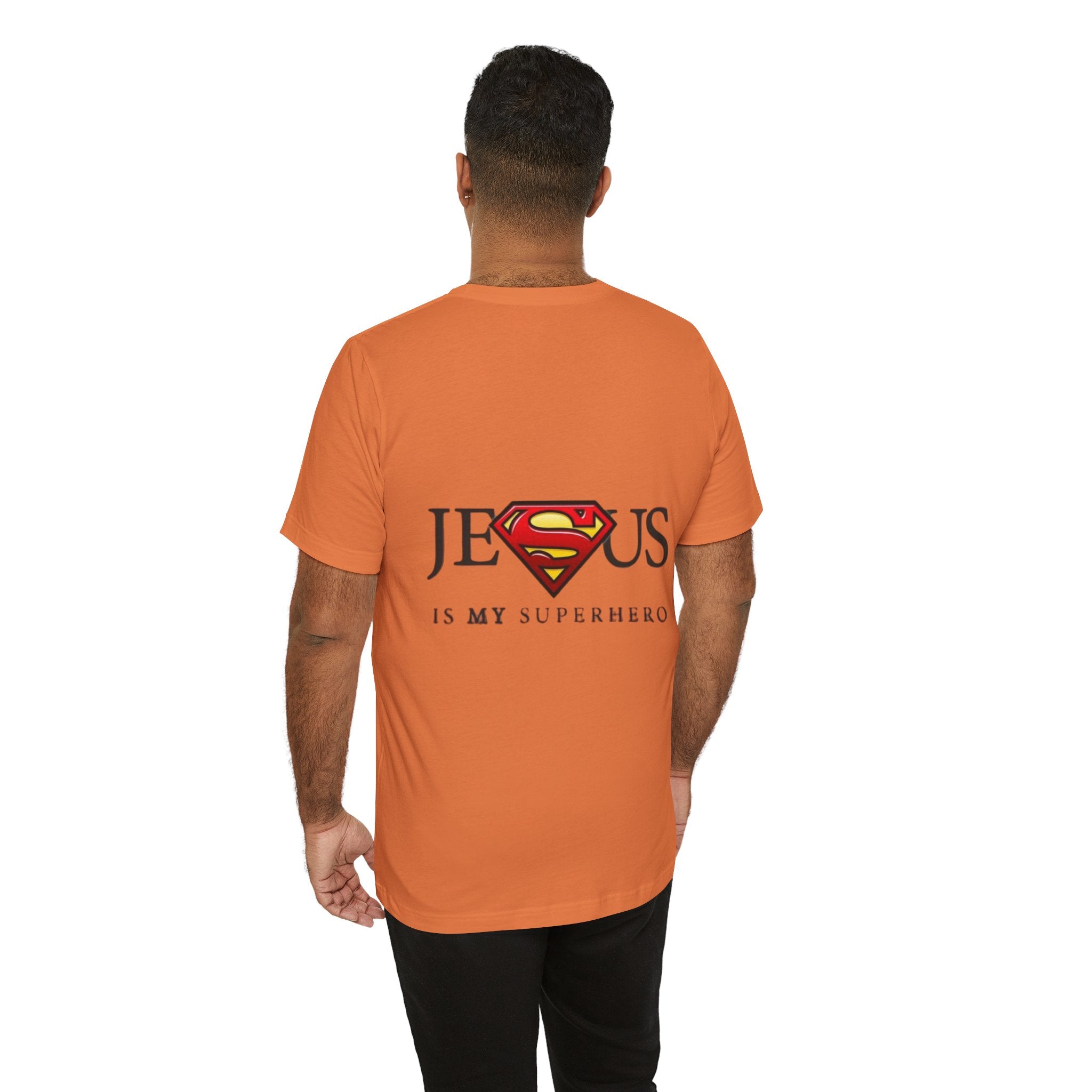 Jesus Is My Superhero T-Shirt — Faith-Based Superman-Inspired Tee Printify
