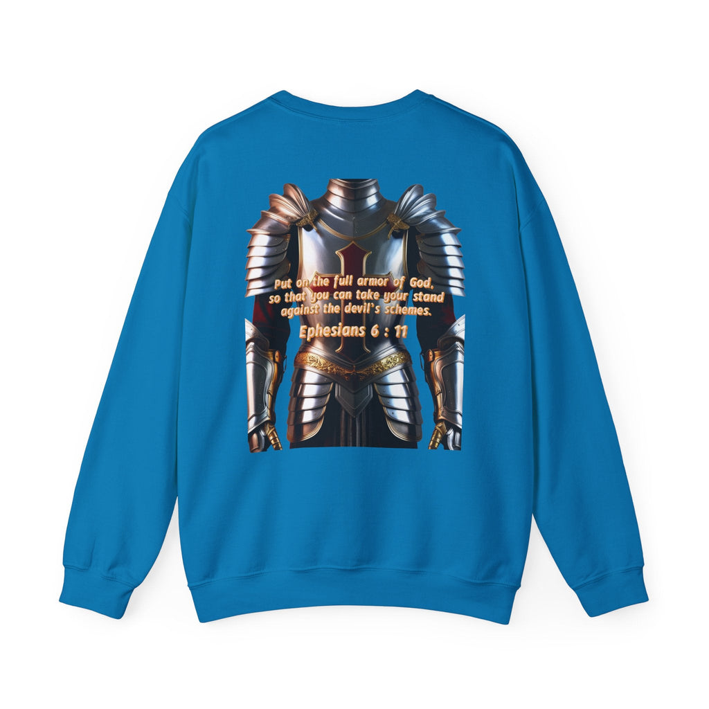 Religious Graphic Armor Of God Design - Unisex Heavy Blend™ Crewneck Sweatshirt Printify