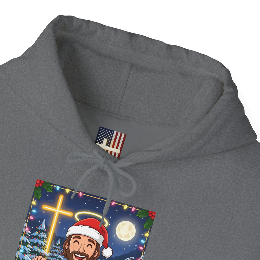 🎄 Make Christmas Great Again – Funny Christian Hoodie | Jesus Holding Banner | Faith-Based Holiday Parody Tee | Uplifted Gear Printify