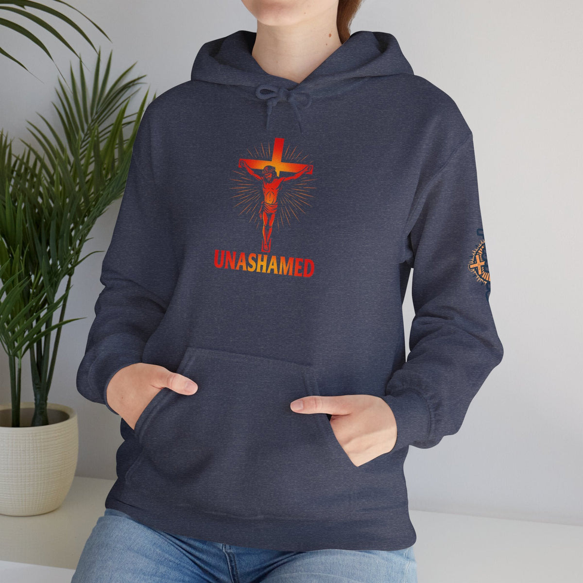 Unashamed Hoodie – Romans 1:16 Crucifixion Christian Sweatshirt for Bold Unwavering Faith Printify