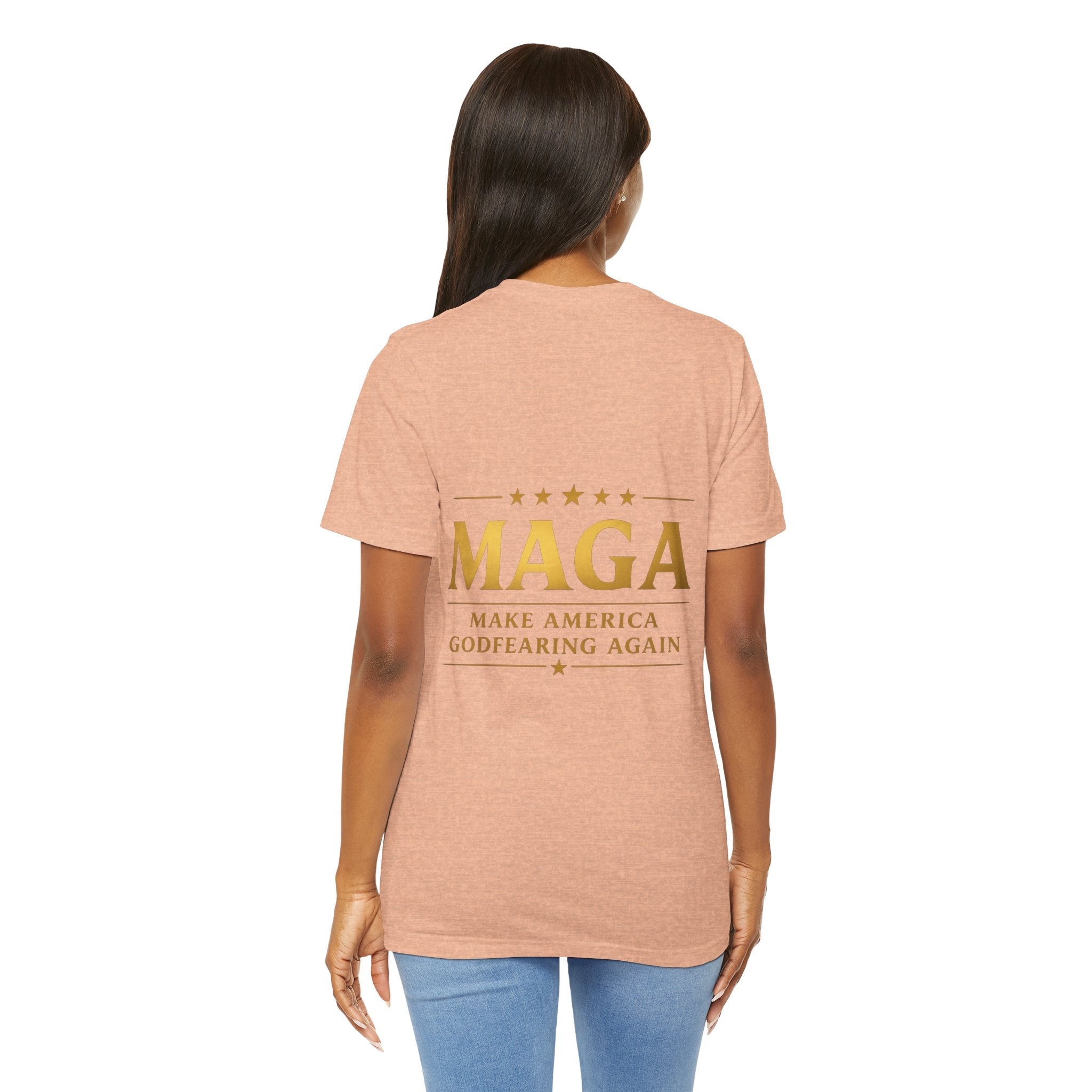 MAGA Gold Letter T-Shirt — "Make America Great Again" Printify