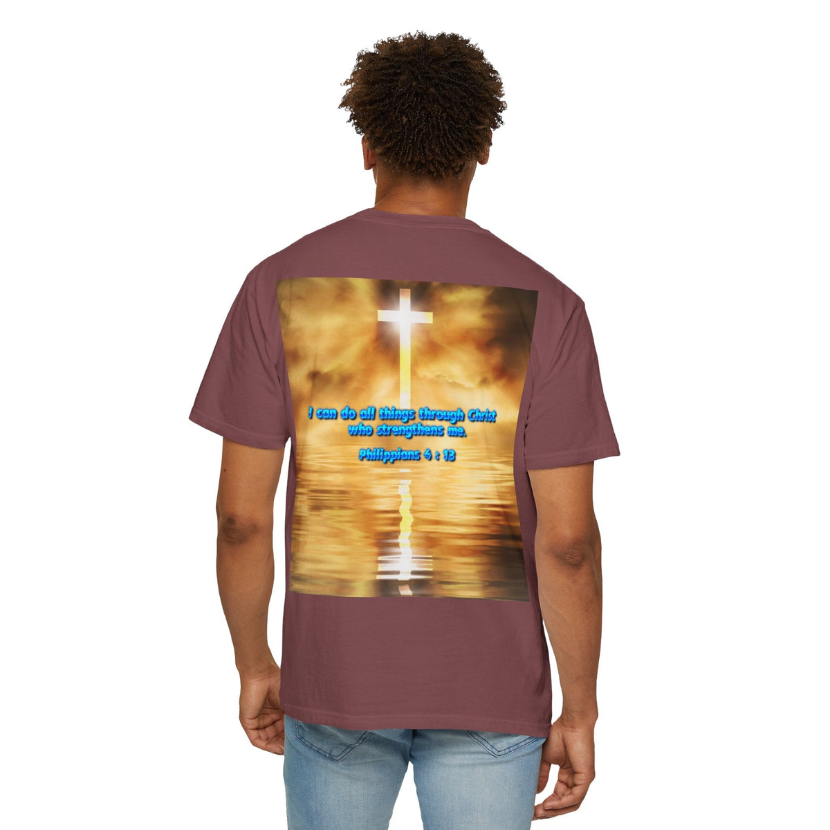 Bible Verse Unisex Garment-Dyed T-shirt -  Philippians 4 : 13 Printify