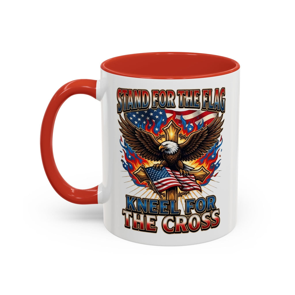 Patriotic Eagle Coffee Mug — "Stand for the Flag, Kneel for the Cross" (11/15oz) Printify
