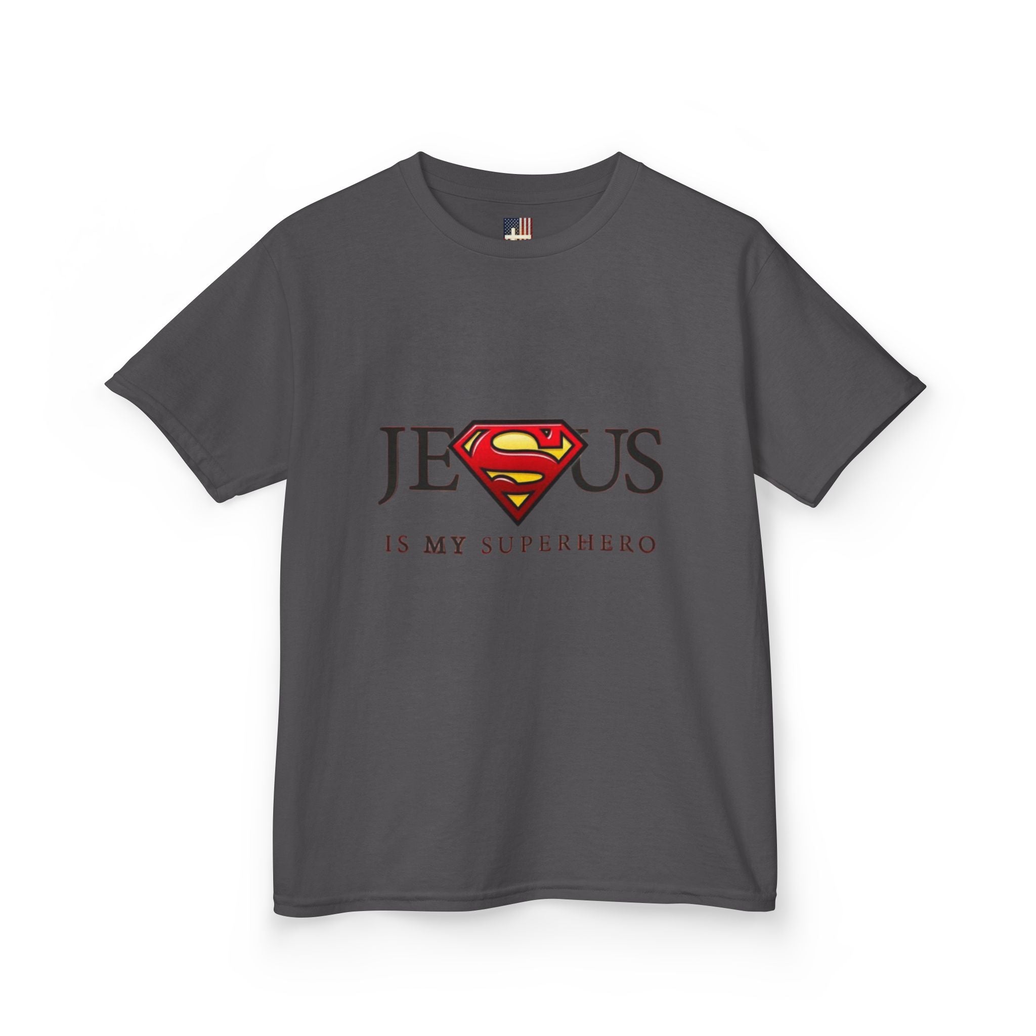 Jesus Is My Superhero T-Shirt — Faith-Based Superman-Inspired Tee Printify