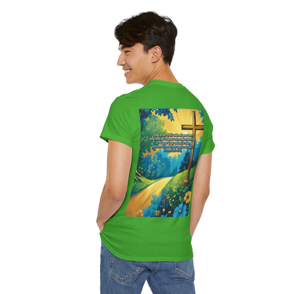 Trust in The Lord Proverbs 3:5-6 Biblical Design Unisex Heavy Cotton Tee Printify