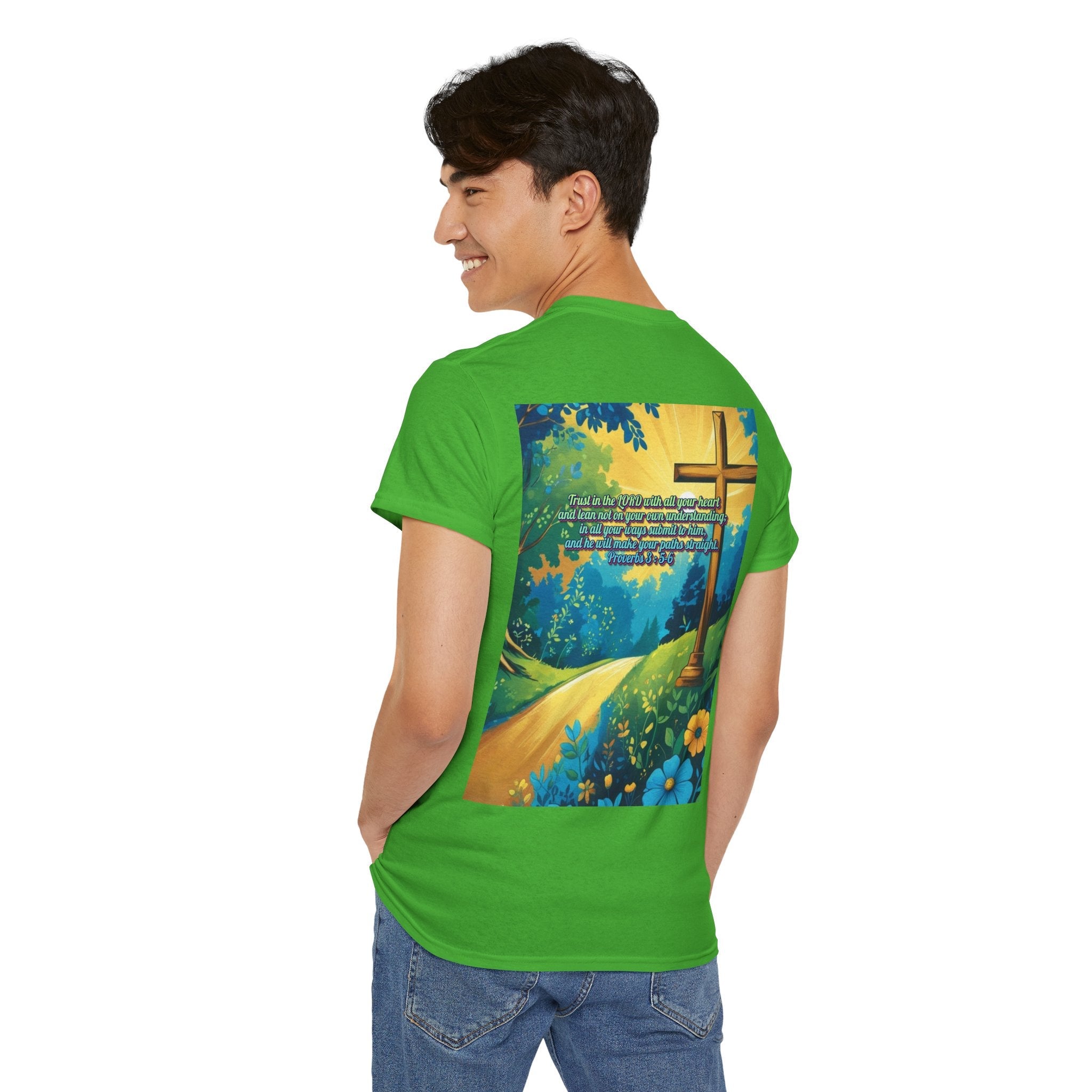 Trust in The Lord Proverbs 3:5-6 Biblical Design Unisex Heavy Cotton Tee Printify