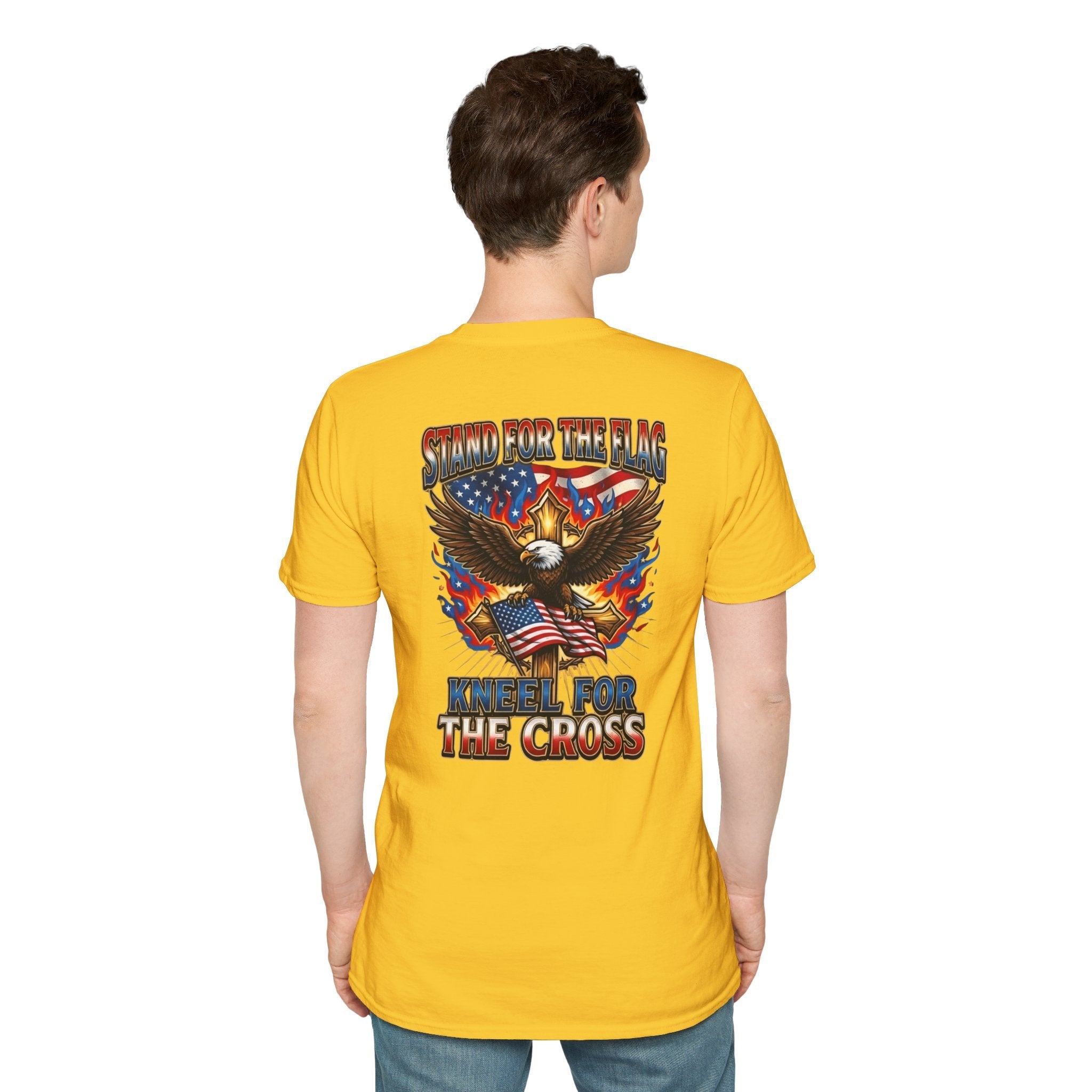 Stand for the Flag Kneel for the Cross T-shirt | Patriotic Eagle T-shirt Printify