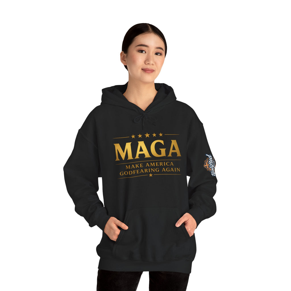 Hoodie - MAGA "Make America Godfearing Again" Political Graphic Hoodie Printify