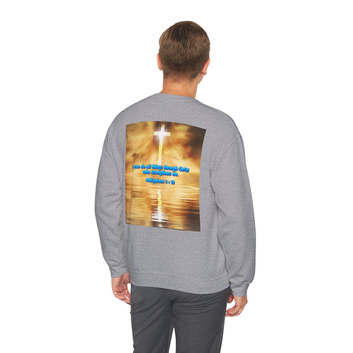 Bible Verse Heavy Blend™ Crewneck Sweatshirt Unisex  - Philippians 4 : 13 Printify
