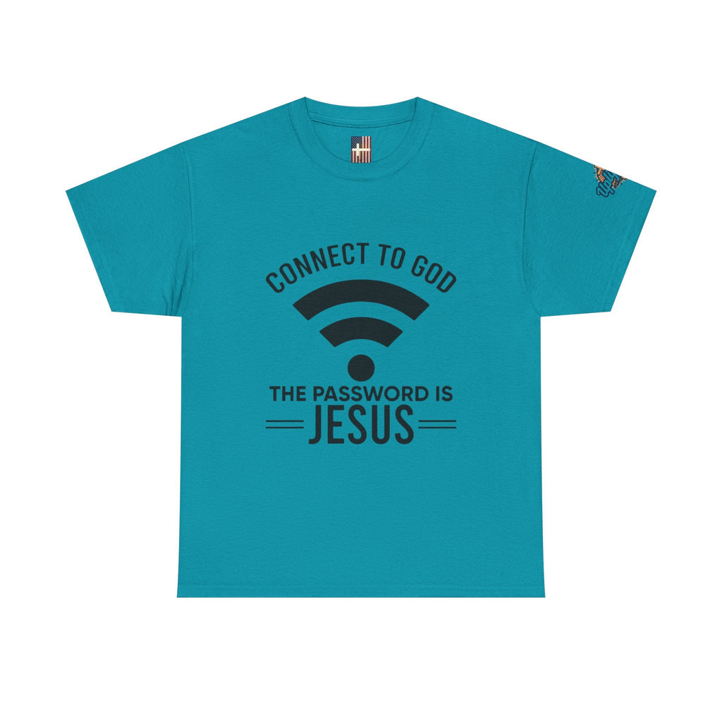 Connect to God T-shirt - WIFI Password is Jesus - Funny Christian Faith T-shirt Printify